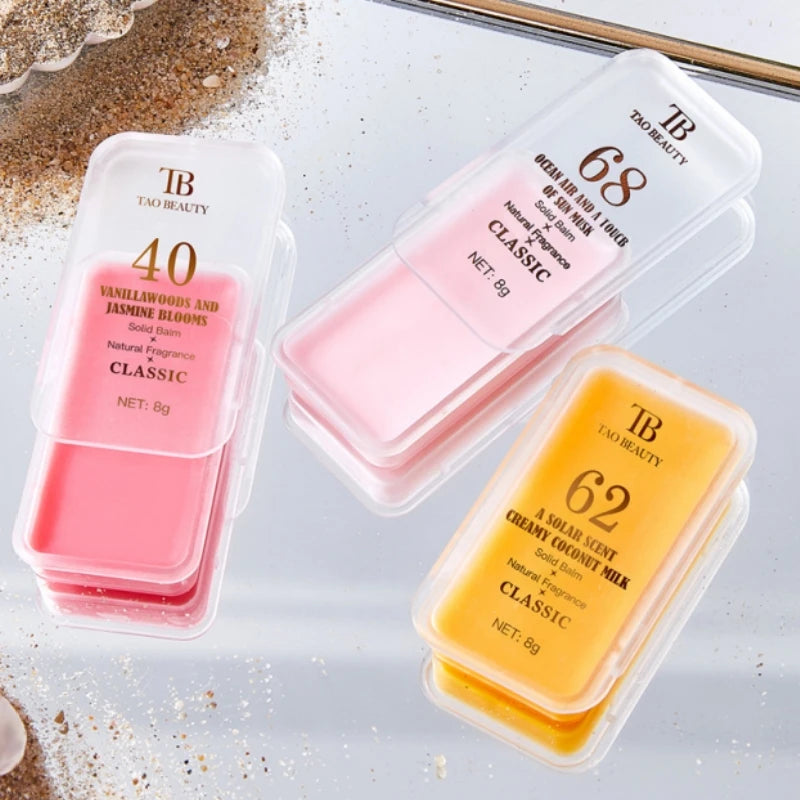 Summer Solid Perfume Refreshing Floral Romantic Long-Lasting Body Balm Deodorant Fragrance Men Women Portable Balm Box Set