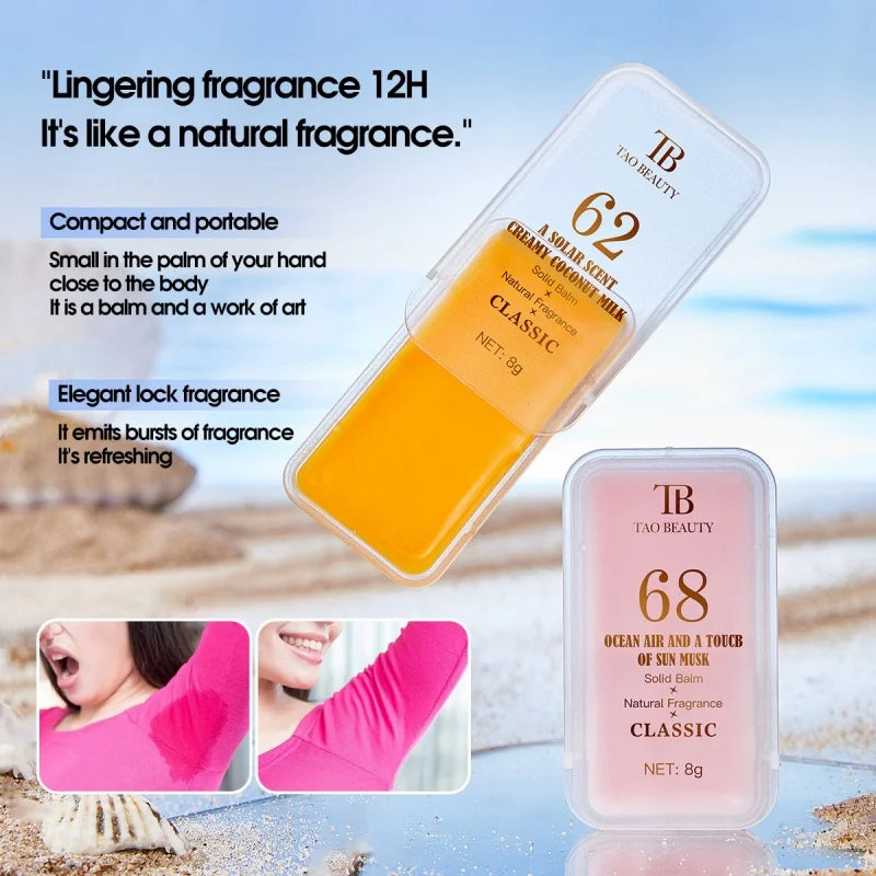 Summer Solid Perfume Refreshing Floral Romantic Long-Lasting Body Balm Deodorant Fragrance Men Women Portable Balm Box Set
