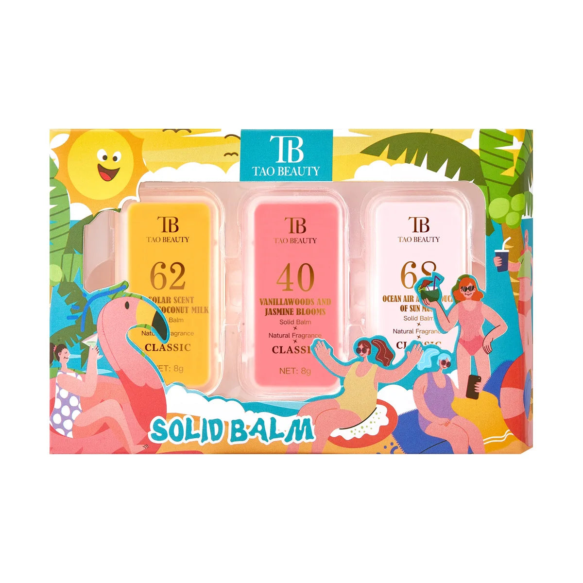 Summer Solid Perfume Refreshing Floral Romantic Long-Lasting Body Balm Deodorant Fragrance Men Women Portable Balm Box Set