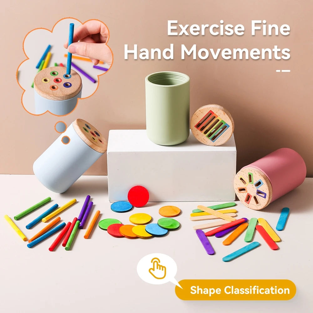 Montessori Baby Toys Silicone Educational Toys Cognitive Toys Color Matching Bucket Toddler Toys Sensor Game Baby Games 2 Years