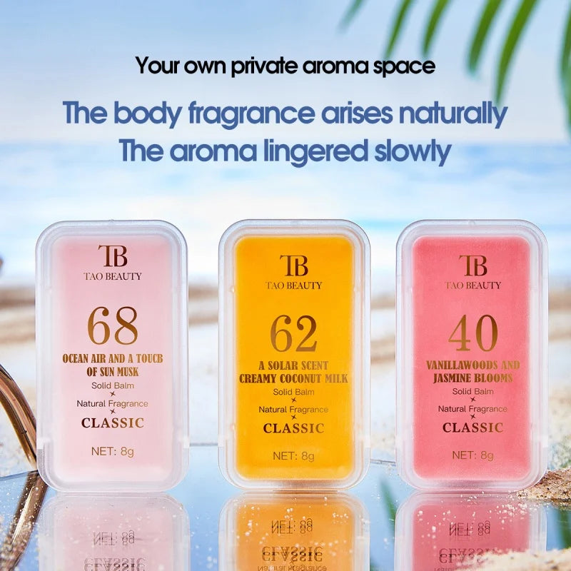 Summer Solid Perfume Refreshing Floral Romantic Long-Lasting Body Balm Deodorant Fragrance Men Women Portable Balm Box Set